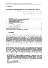 "The UN Decade for Human Rights Education and its Implementation in Germany". An offprint from 'International Perspectives in Human Rights Education'