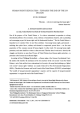 "Human Rights Education - towards the end of the UN Decade". An article by Nils Rosemann