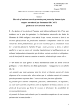 The role of national courts in promoting and protecting human rights - Emmanuel Decaux, Professor at the University of Paris II