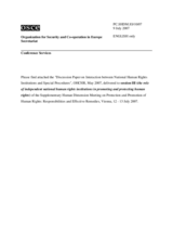 Discussion Paper on Interaction between National Human Rights Institutions and Special Procedures - OCHCR