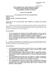 Recommendations for the OSCE participating States - National Council for Combating Discrimination, Romania