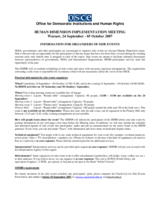 Information for organizers of side events