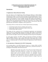 Background Paper on Human Rights Education and Training