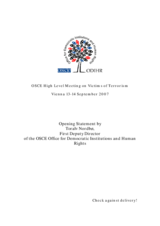 Opening Statement by Toralv Nordbo, First Deputy Director of the OSCE Office for Democratic Institutions and Human Rights