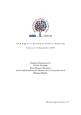 Closing Statement by Toralv Nordbo, First Deputy Director of the OSCE Office for Democratic Institutions and Human Rights