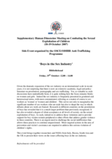 Information on the side event "Boys in the Sex Industry".