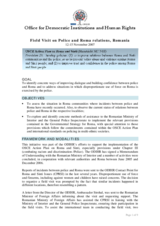 Report on field visit on police and Roma relations, Romania