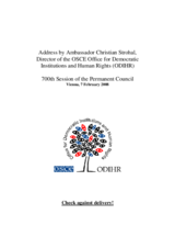Address by Ambassador Christian Strohal, ODIHR Director