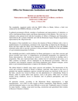 Report of the Roundtable "Implementation of the OSCE Action Plan on Roma and Sinti: Assistance to Belarus"