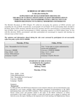 Schedule of side events