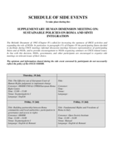 Schedule of side events