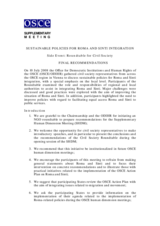 Final recommendations on sustainable policies for Roma and Sinti integration