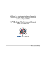 737th Meeting of the OSCE Permanent Council 737th Meeting of the OSCE Permanent Council
