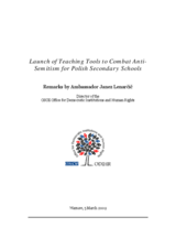 Launch of Teaching Tools to Combat Anti-Semitism for Polish Secondary Schools Launch of Teaching Tools to Combat Anti-Semitism for Polish Secondary Schools