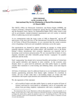 Joint statement on the occasion of the International Day for the Elimination of Racial Discrimination (21 March 2009)
