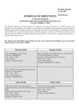 Schedule of side events