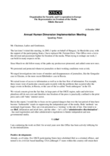 Speech by the OSCE Representative on Freedom of the Media, Miklós Haraszti, at the 2004 Human Dimension Implementation Meeting