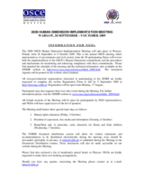 Information for NGOs