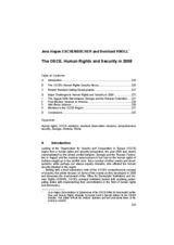The OSCE, Human Rights and Security in 2008