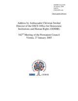 Address by Ambassador Christian Strohal to the 542nd Meeting of the OSCE Permanent Council