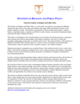 Information About the Institute on Religion and Public Policy