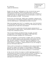 Statement on the "Media situation in Turkmenistan"