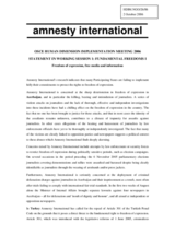 Statement on Freedom of expression, free media and information in the participating States.