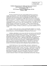 Statement on Freedom of Expression, Free Media and Information delivered by Michael Stevens