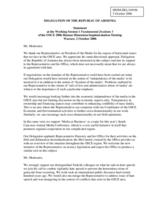 Statement on freedom of the media + response to the statement of the OSCE Representative on Freedom of the Media