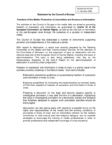 Statement "Freedom of the Media: Protection of Journalists and Access to Information"