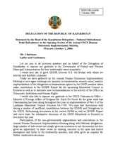 Opening Statement by National Ombudsman of Kazakhstan Mr. Bolat Baikadamov