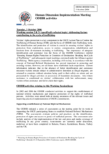 Information on the ODIHR activities to the WS on "Addressing factors contributing to the cycle of trafficking"