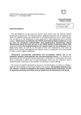 Written recommendations on trafficking in human beings