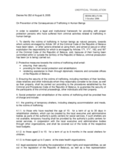 Decree No 352 of August 8, 2005 on "Prevention of the Consequences of Trafficking in Human Beings"