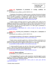 Selected articles of the law on combating trafficking in human beings