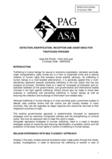Introductory statement by Ms. Heidi de Pauw on "Detection, Identification, Reception and Assistance for Trafficked Persons"
