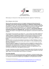 Statement "Advocacy on Council of Europe Convention against Trafficking"