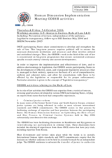 Information on the ODIHR activities in the field of the Rule of Law: Access to Justice