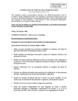 Compilation of Written Recommendations covering Working Sessions 8-9