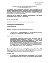 Compilation of written recommendations covering working sessions 12 - 13