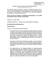Compilation of written recommendations covering Working Sessions 14 - 15