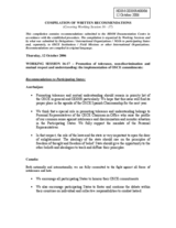 Compilation of written recommendations covering Working Sessions 16 - 17