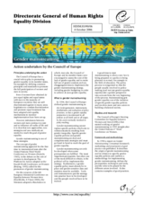 Information on Action undertaken by the Council of Europe in the field of gender mainstreaming