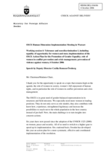 Statement by Deputy Director Cecilia Romson Ornberg, MFA Sweden