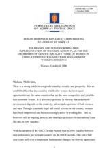 Statement on gender equality