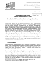 Statement on Romani Women's Rights