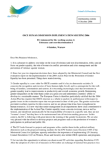 Statement on tolerance and non-discrimination - gender equality, the role of women in conflict prevention and crisis management and the prevention of violence against women