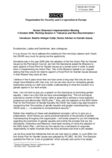 Introductory statement by Ms. Beatrix Attinger Colijn, Senior Adviser on Gender Issues