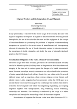 Introductory statement on "Migrant Workers and the Integration of Legal Migrants"