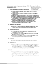 Information on "Achievements in the Penitentiary System of teh ministry of Justice of Georgia (2004-2006)